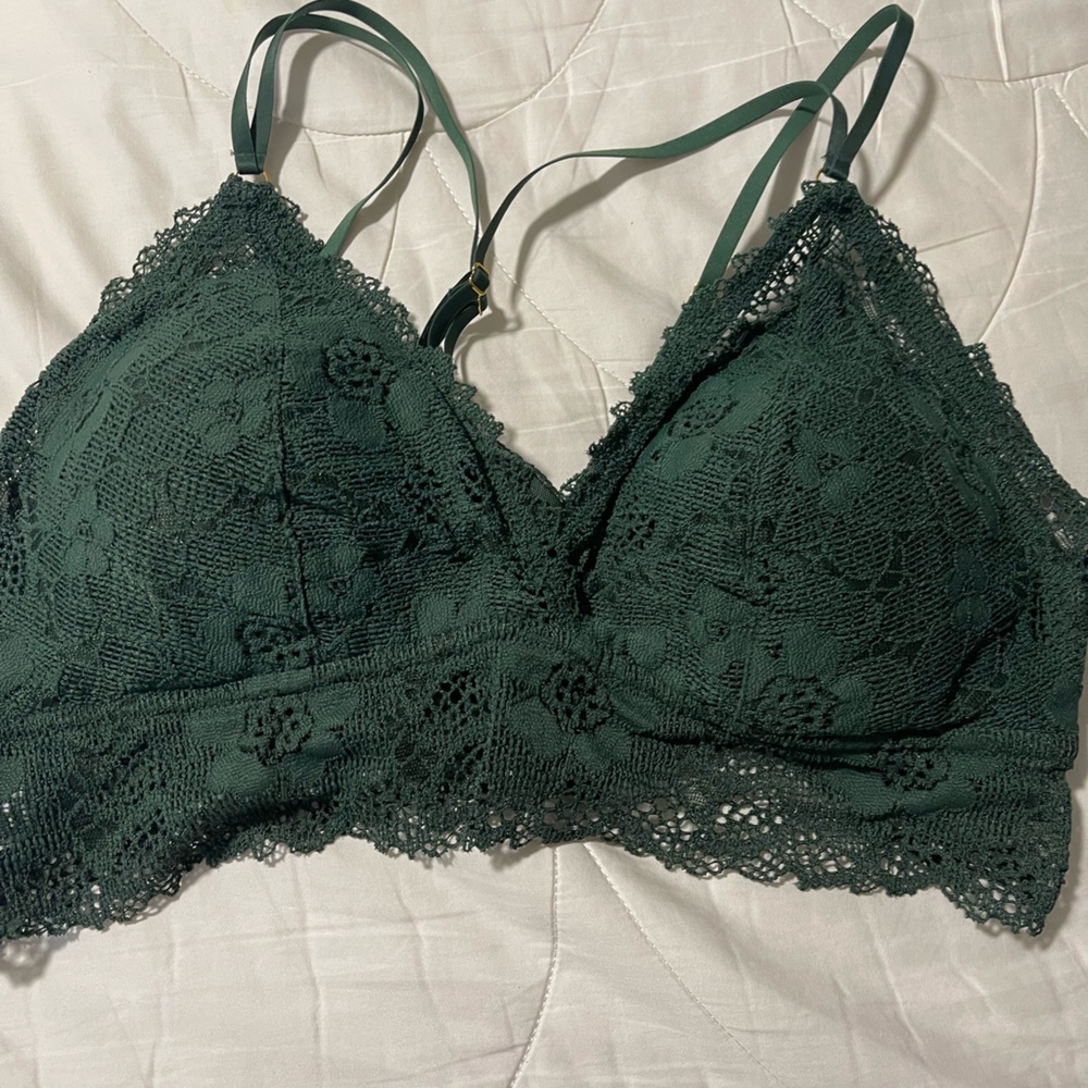 Aerie nwot xxl Elegant Lace Bralette in Green